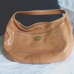 Coach tan leather large hobo